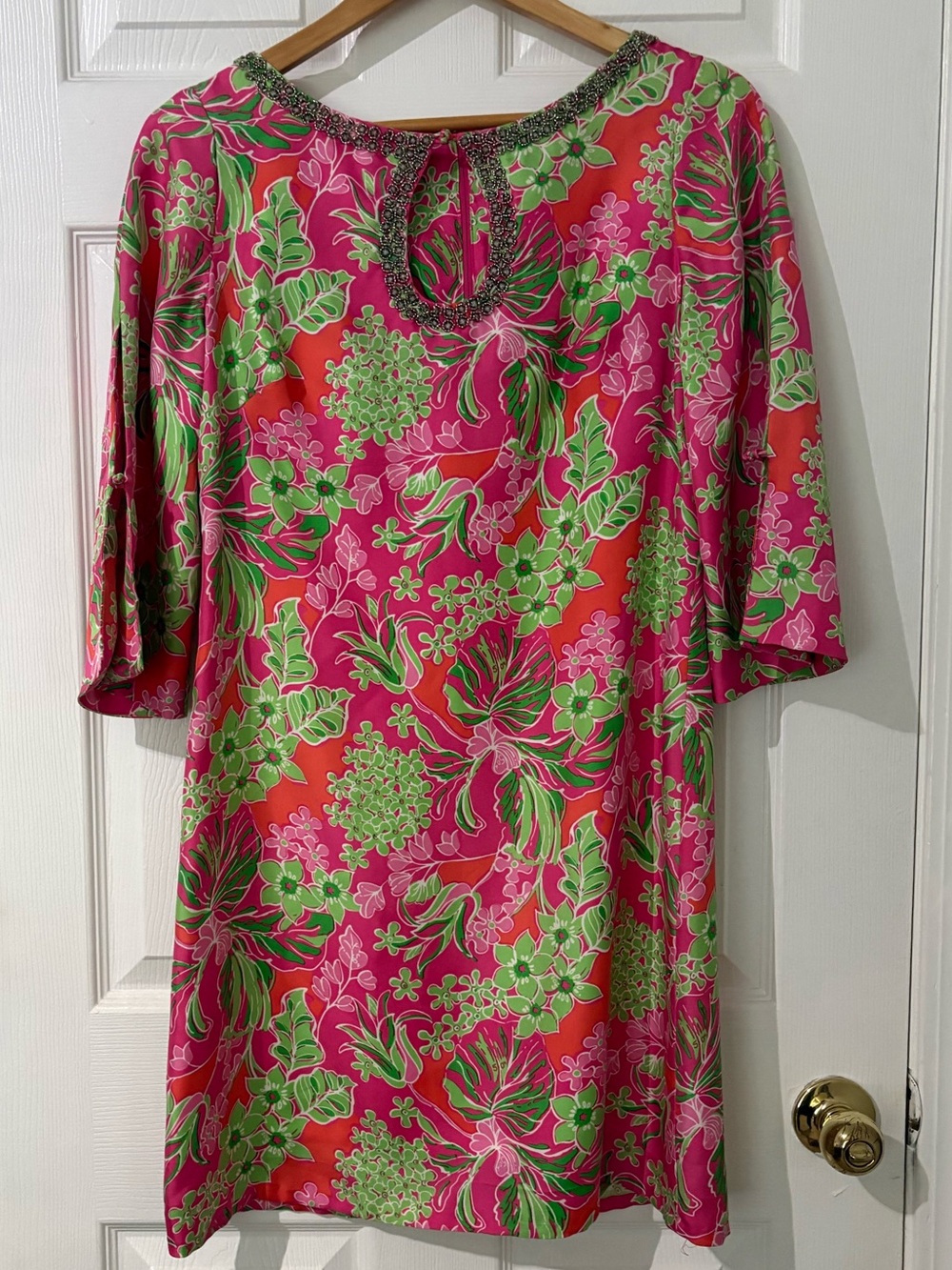 RARE Lilly Pulitzer Jubilee 100% Silk Embellished Shift
Dress